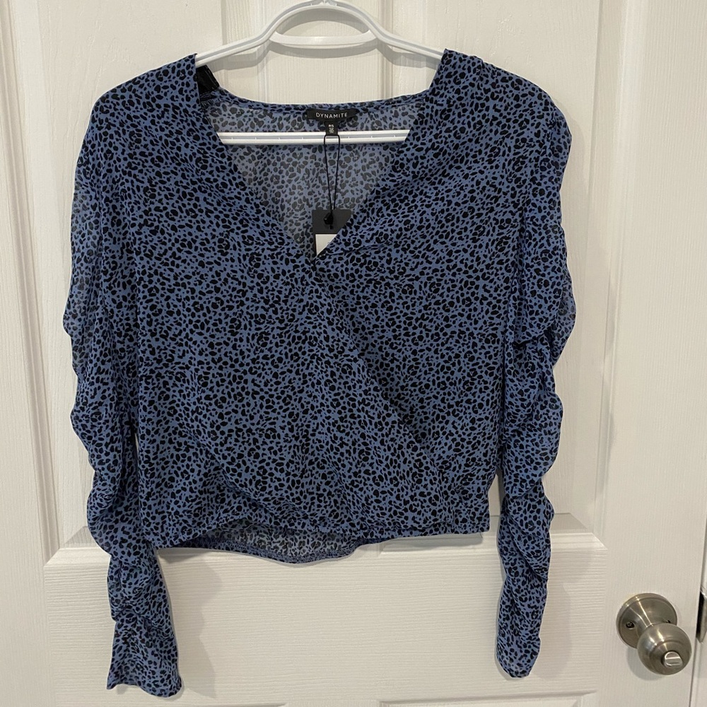 Cropped Cheetah Print Blouse